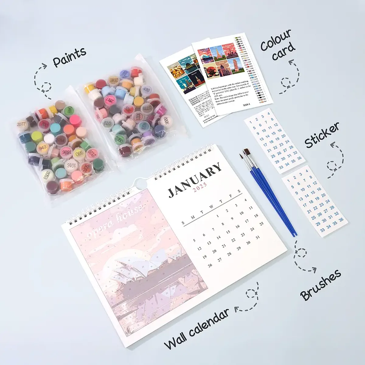 Calendar 2025 with City Views - Paint by Numbers