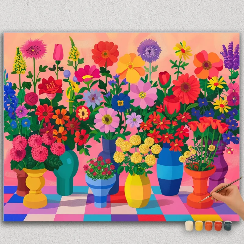 Beautiful Flowers and Pots