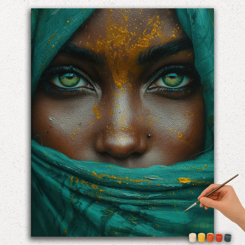 Green Eyes of a Beautiful Woman - Paint By Number