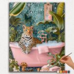 Leopard in Pink Bathtub