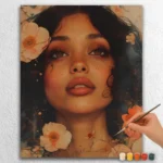 African Woman and Flowers