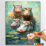 Four Baby Hippos