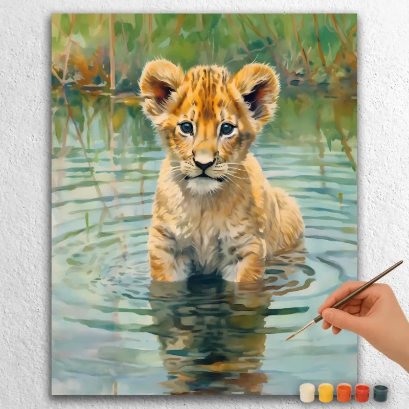 Lion Cub in Water