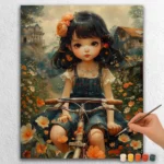 Cute with on Her Bicycle