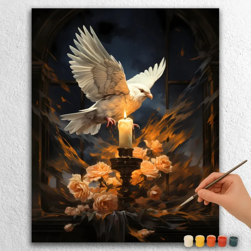 Candle and Holy Dove