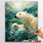White Bear in Waves