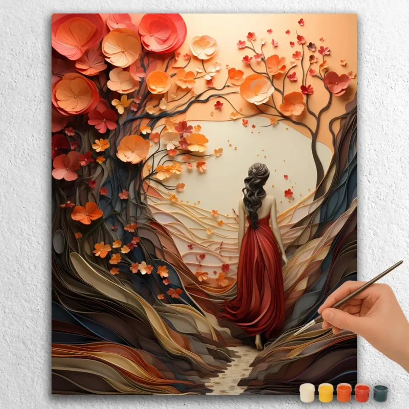 Majestic Woman and Flowers