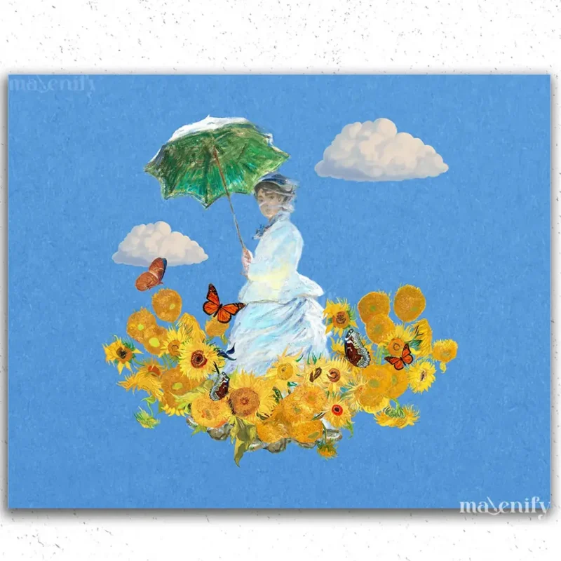 Flying with Sunflowers Claude Monet