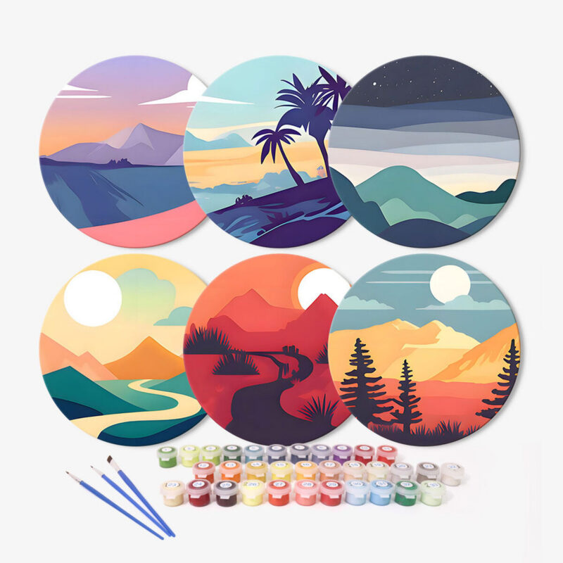 Minimalist Nature Placemats (6 Pieces) - Paint by number