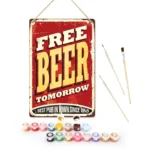 Free Beer Tomorrow - DIY Metal Bar Poster