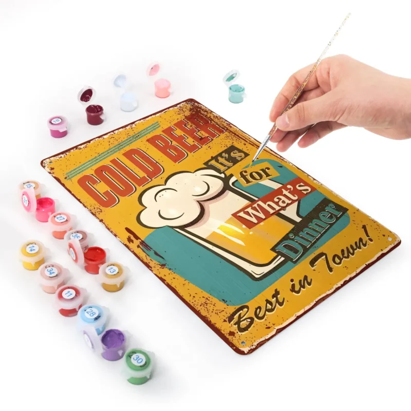 Cold Beer Best in Town DIY Metal Poster