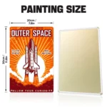 Outer Space Rocket DIY Metal Poster