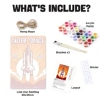 Outer Space Rocket DIY Metal Poster