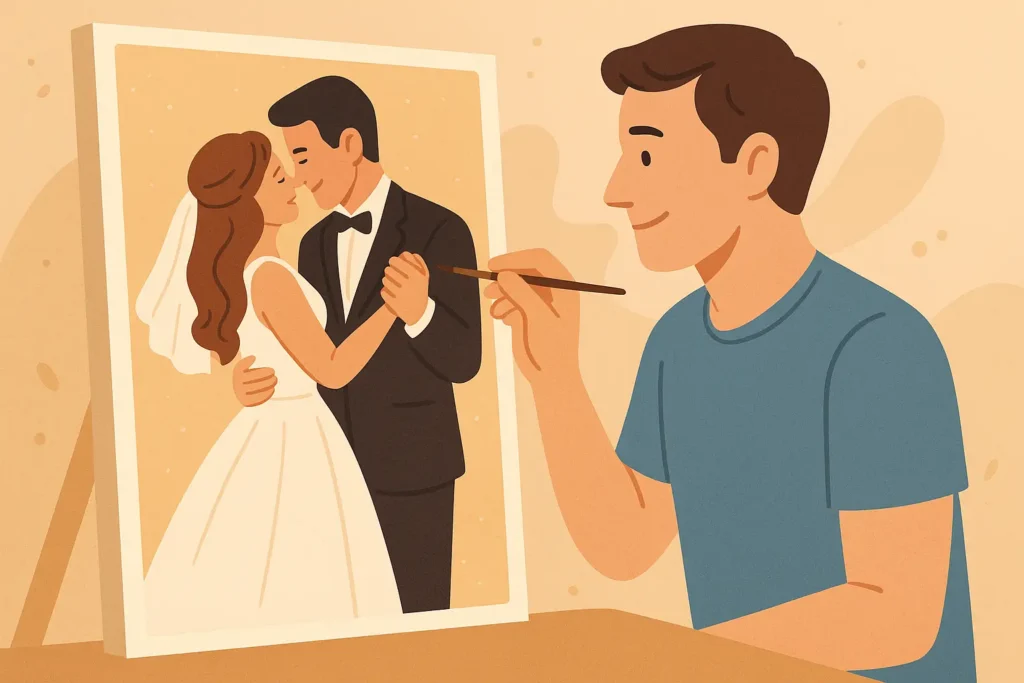 Inspiring Custom Paint by Numbers Stories: Real Customer Masterpieces 4 - Paint by Numbers James’ Wedding Gift