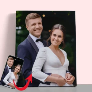 Couple wedding portrait converted to paint by numbers