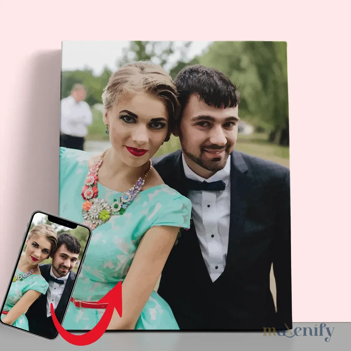 Portrait de Mariage Personnalisé - Transformez vos Souvenirs en Œuvre d'Art 1 - Paint by Numbers Couple portrait to paint by numbers