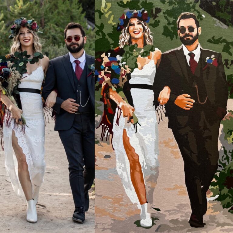 Portrait de Mariage Personnalisé - Transformez vos Souvenirs en Œuvre d'Art photo review